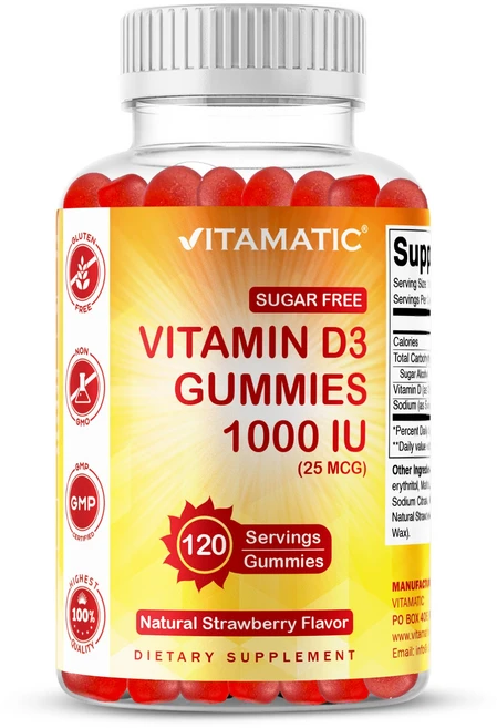 비타매틱 무설탕 비타민 D3 구미 - 120개 (펙틴 베이스), 1개, 120회분 - 쿠팡