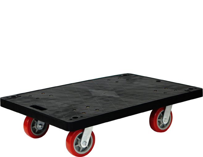 손잡이 없는 달리 구르마 대차 적색 바퀴 운반용 카트 특대형 블랙 적색 920x610, 1개
