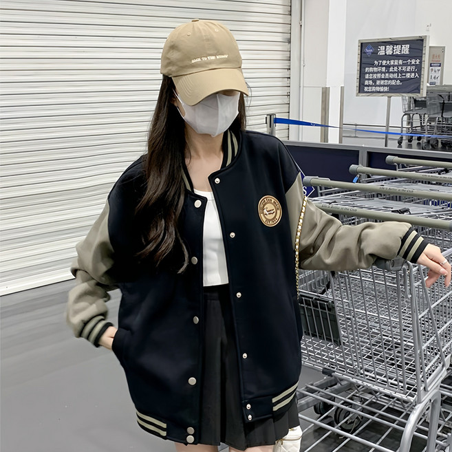 PEONIST 女款美式棒球外套