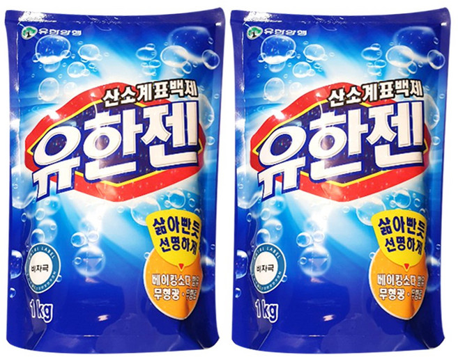 유한젠 산소계 표백제 분말형 리필, 1kg, 1개입, 2개