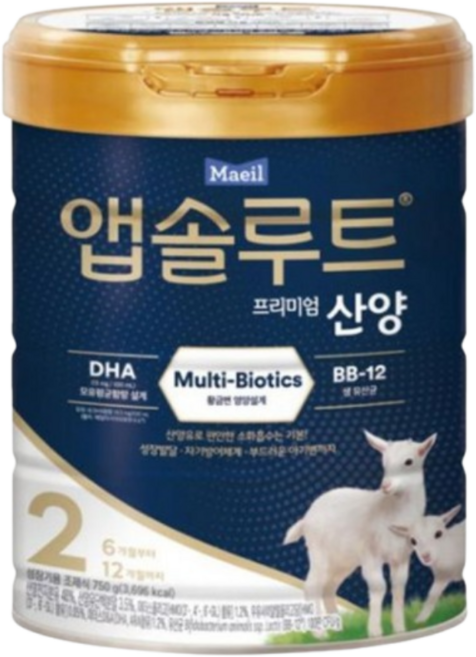 앱솔루트 프리미엄 산양 분유 2단계, 750g, 1개