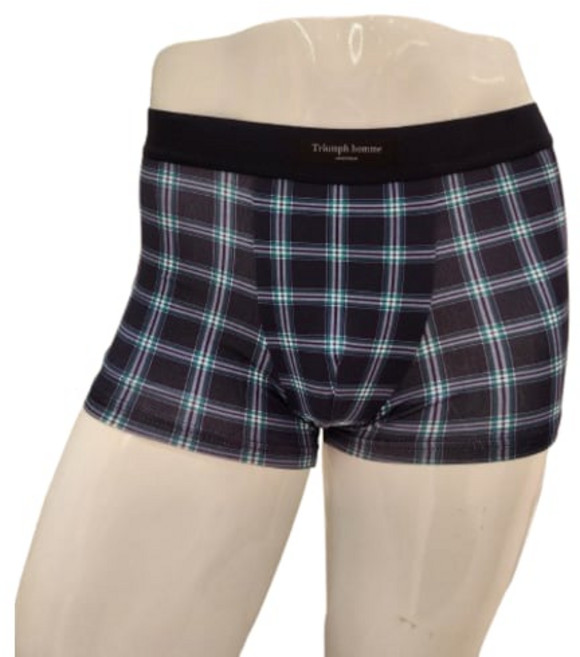 트라이엄프 [95~110]가볍고 부드러운 감촉의 탁텔 소재 그린 체크 드로즈 남자팬티 (TEMDR615 GR) 590270