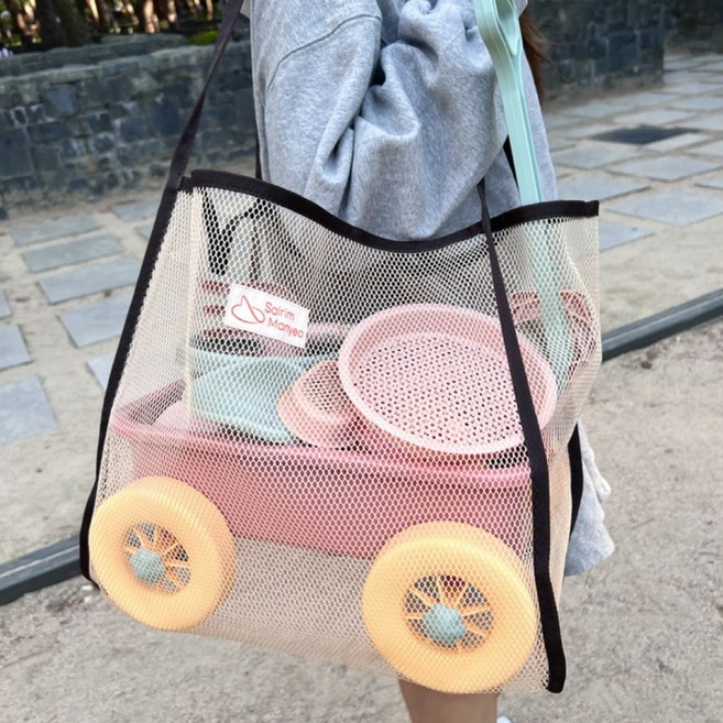 살림마녀 메쉬 비치백 대형 물놀이가방