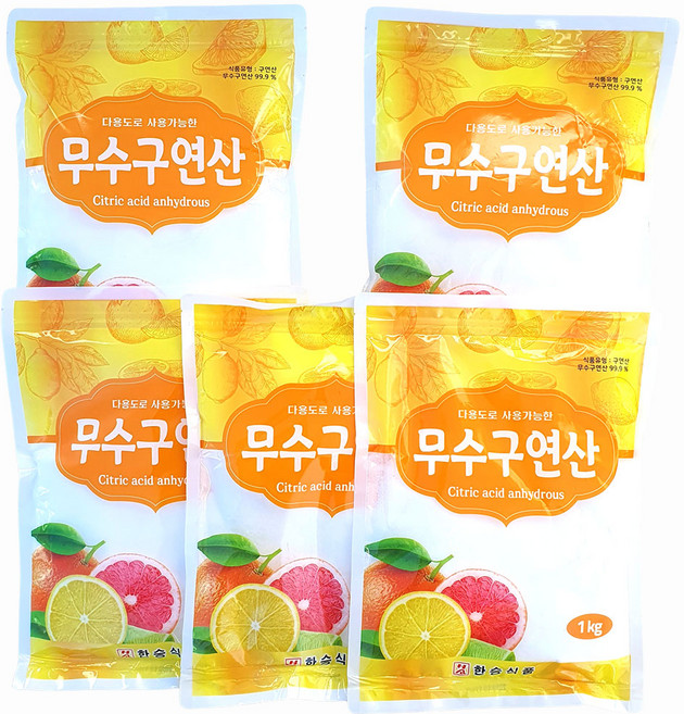 새마원 식용구연산 1kg 먹는 무수구연산, 5개