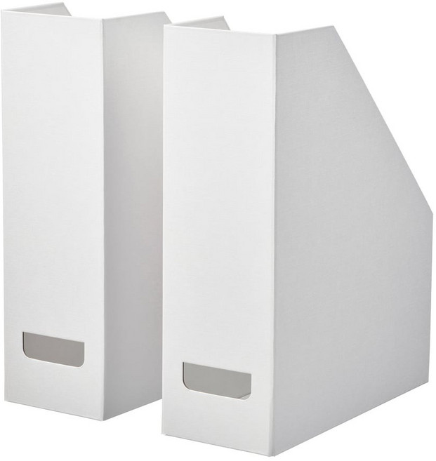 이케아 TJENA 셰나 파일꽂이 2P 세트 25x10x30cm, 화이트