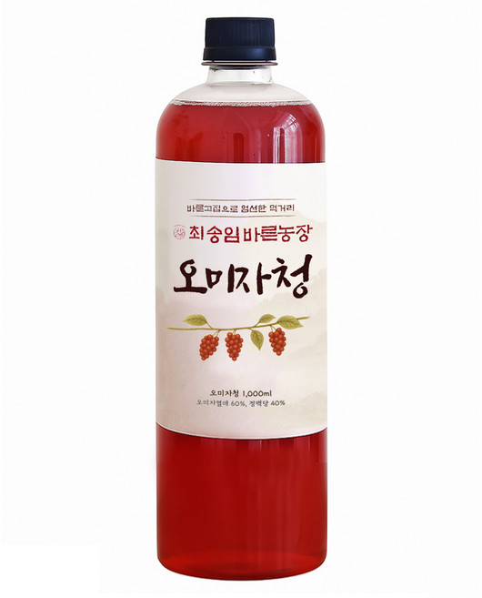 문경 오미자청 진한 오미자 원액 엑기스 100% 무첨가, 2년숙성 진한 오미자청, 1개, 1L