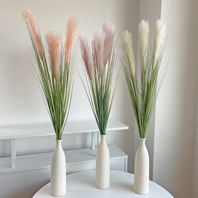 하이오브제 파스텔 팜파스조화 핑크뮬리 대형 인조갈대 봄 인테리어 장식, 퍼플