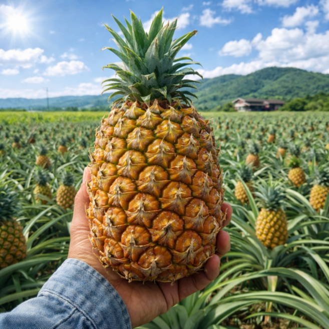 과즙 팡팡 당도높은 달콤한 과일 산지직송 대만 파인애플, 1박스, 약 3kg (2과)