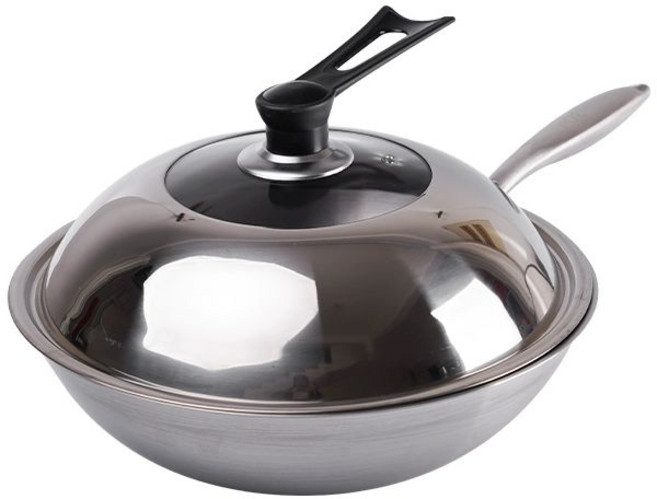 통5중 스텐 웍 냄비 스테인리스 32cm 냄비 궁중팬, 둥근바닥 32cm 없음+투명, 1개, 1cm