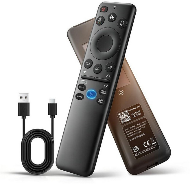 Solar Remote Replacement for Samsung Smart TV Voice & AI Smart Control with Pointer Function 4 S, Black/C