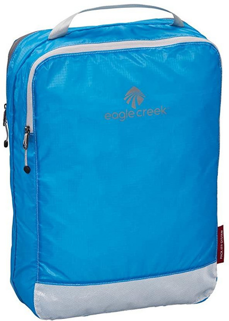 Eagle Creek Pack-It Clean/Dirty 여행용 패킹 큐브 - 깨끗하고 더러운 옷을 위한 내구성 있는 경량 이중 칸 여행 가방 정리함 브릴리언트 블루 - 미디