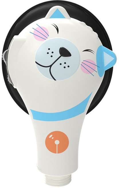 JW 고양이 캐릭터 힐링 샤워기 두피 마사지 샤워헤드, 1개