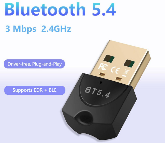 블루투스 어댑터 5.4 PC용 USB 블루투스 동글 키보드 마우스 헤드폰 휴대폰 태블릿용 블루투스 스틱, 01 Adapter 5.4