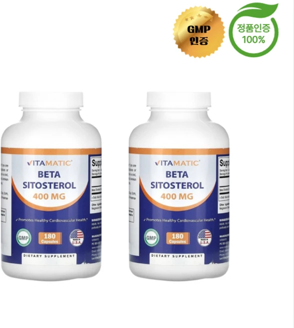 1+1 바이타매틱 베타 시토스테롤 400mg 캡슐 180정, 2개 - 쿠팡