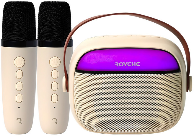 로이체 무선 미니 블루투스 스피커 마이크 세트, BTS-520M, 아이보리