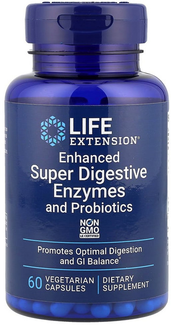 라이프익스텐션 인헨스드 슈퍼 다이제스티브 엔자임 앤 프로바이오틱스 베지 캡슐 60정, 1개