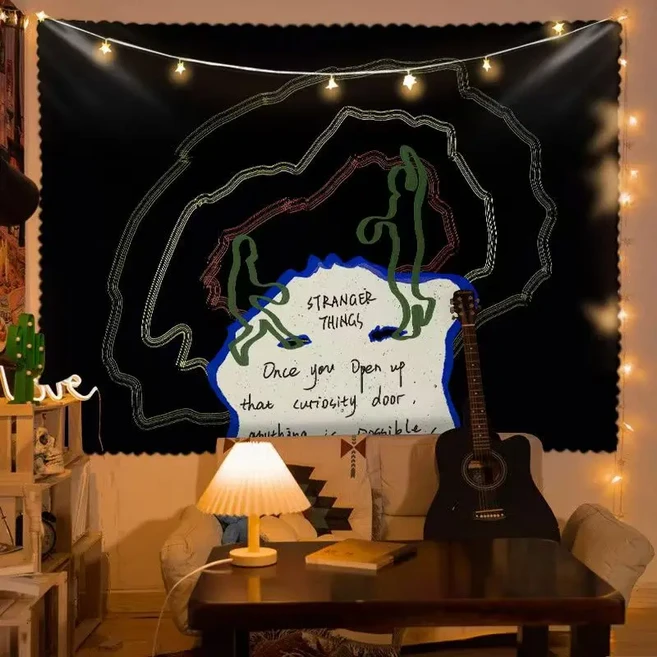 쿠쿠스토어 ﻿이상한 물건 벽걸이 패브릭 애니메이션 액세서리 태피스트리 기숙사 장식 마크라메 매트, 05 40X0CM, 02 01-GT