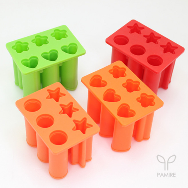 파미레 실리콘 미니 아이스크림 틀 만들기, 하트꽃그린, 1개