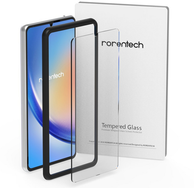 로랜텍 풀커버 지문인식 호환 강화유리 휴대폰 액정보호필름, 1세트