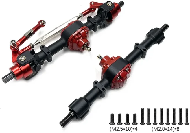 금속 섀시 풀로드 충격 흡수 장치 전송 샤프트 370 기어 박스 어셈블리 MN82 LC79 82S 82Por 1/12 RC 자동, 05 Black, 1개