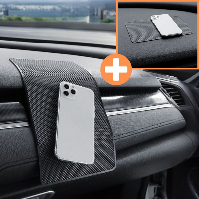 에이프릴맨션 착 붙는 차량용 논슬립 패드 미끄럼방지 매트 M+L, 블랙, 2개