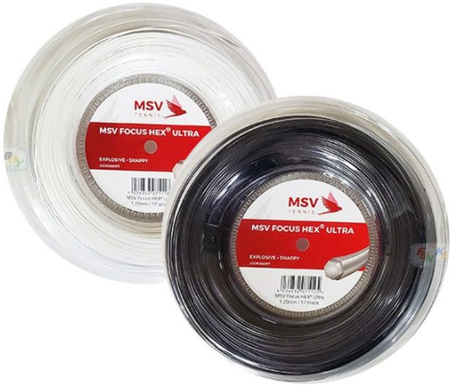 MSV 테니스스트링 포커스헥스 울트라 1.20mm 200M, BK, 1개