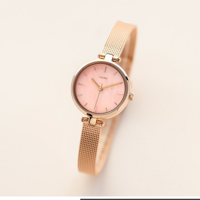 로이드 여성용 심플무드 원형 메쉬 시계 LL2G19V12IGG + 쇼핑백