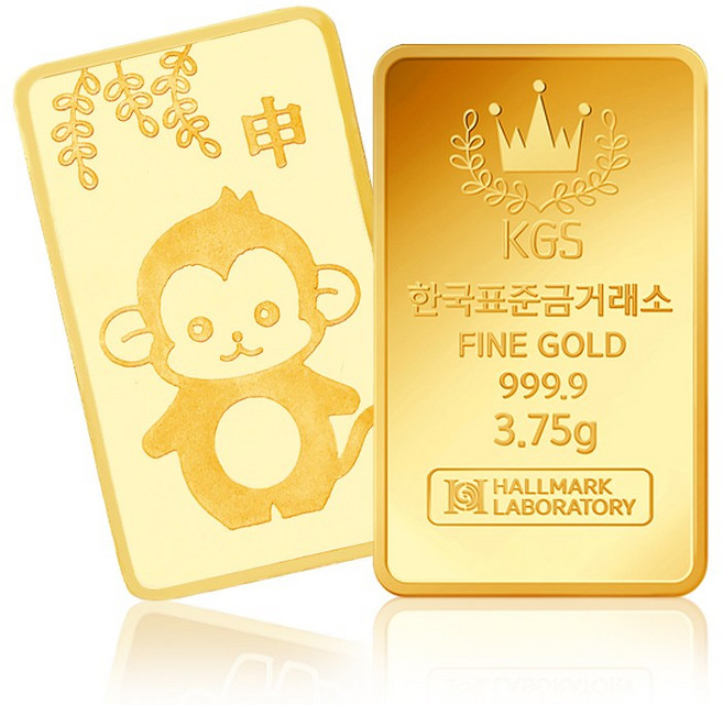 [한국표준금거래소] 황금 원숭이 순금 동물골드바 3.75g
