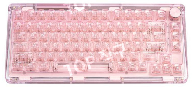 키붐 기계식 키보드 팬턴 81 투명 키보드 블루투스 무선, v3핑크