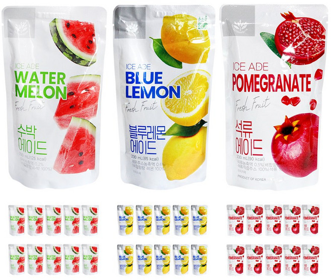 밸런스그로우 에이드 230ml x 30팩 (수박+블루레몬+석류), 1세트