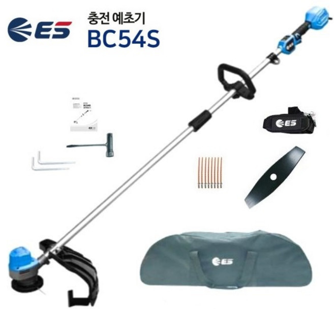 ES산업 54V 충전예초기 BC54S (6.0Ah 1B) 가방 2도날, 1개