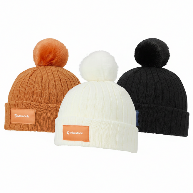 테일러메이드 겨울 폼폼 니트캡 프리사이즈 여성 2025년, 오렌지M20087