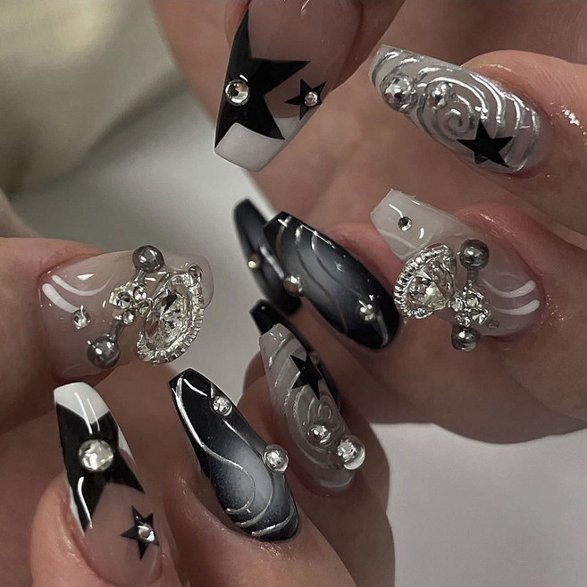 걸스코코 여름신상 자석젤 인조손톱 보석 네일팁 셀프젤네일, 1개, NAIL-N762