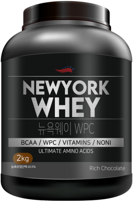 뉴욕웨이 WPC 초코맛 단백질보충제 헬스보충제 웨이프로틴 농축유청단백, 1개, 2kg