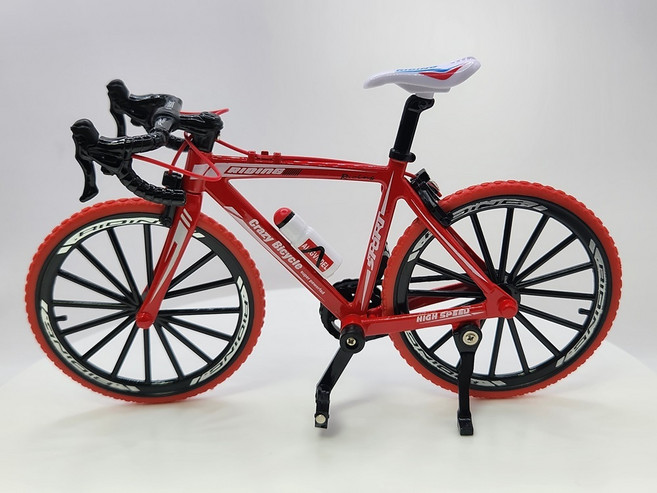 자전거 피규어 로드 바이크 미니어처 모형 사이클 다이캐스트 인테리어 사진소품, 레드, 1개