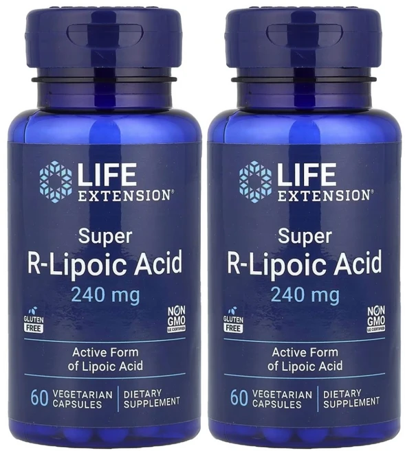 라이프익스텐션 슈퍼 R 리포산 R-Lipoic Acid 240mg 60캡슐 x 2개 - 쿠팡