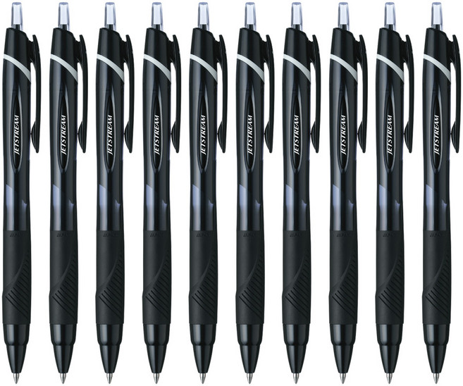 유니볼 제트스트림 유성볼펜 1갑10개입 0.7mm, 블랙