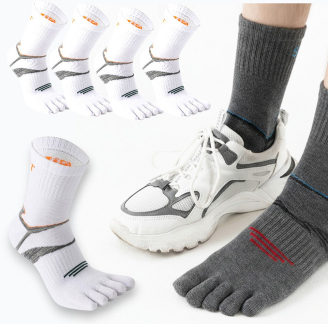 굿프랩 남성 러닝 발가락 양말 중목 스포츠 두꺼운 통기성 등산양말 5종 세트