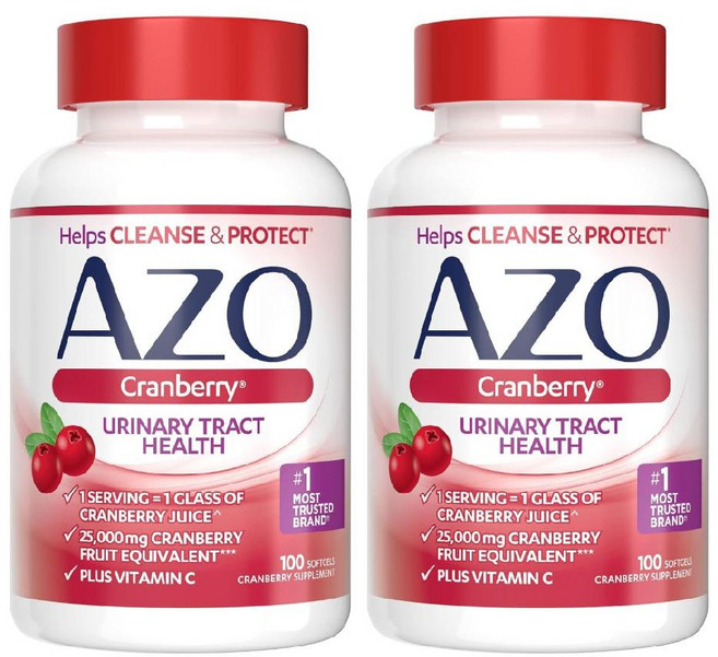AZO 크랜베리 보충제 500mg 100소프트젤 2개