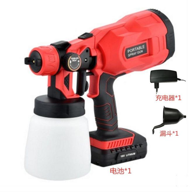 충전식 무선 스프레이건 전기 락카건 전동 도장 분무기 페인트건 고출력 에어브러시, 18V2.0AH1전기1충전공장구성 브, 1개