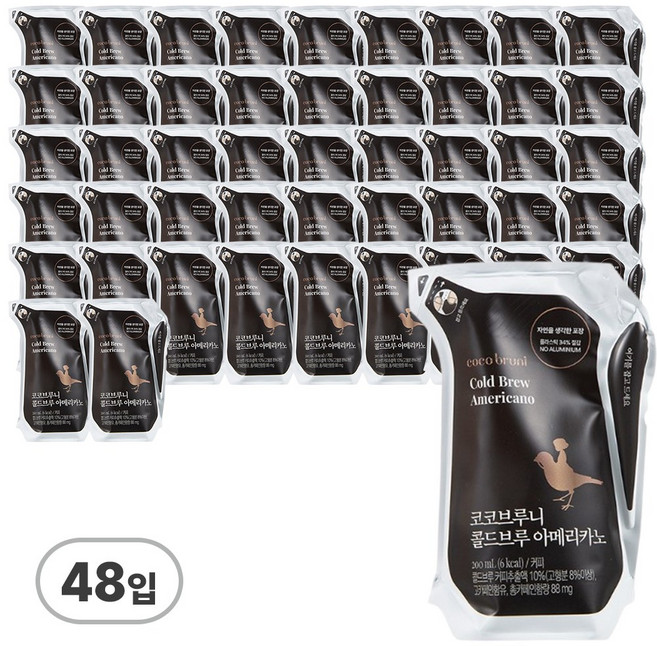 [비락] 코코브루니 콜드브루 아메리카노, 200ml, 48개