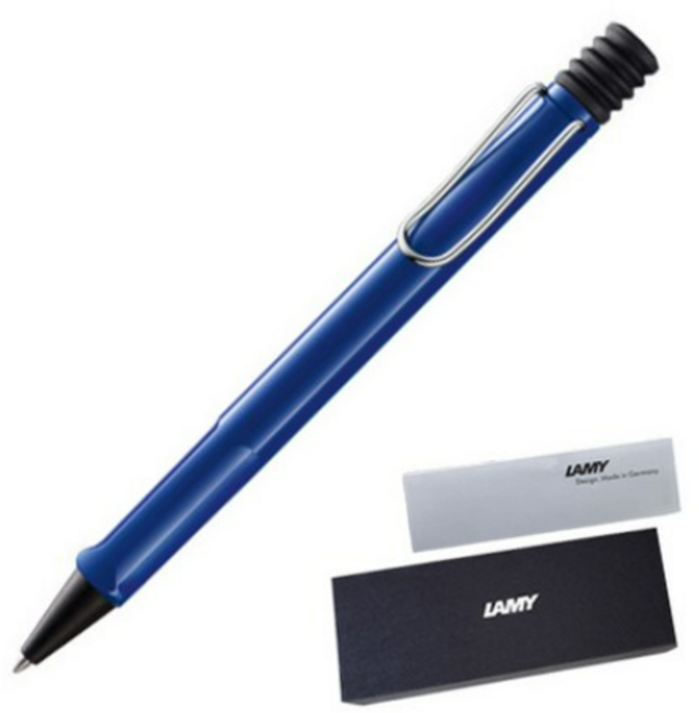 LAMY 사파리 볼펜 + 케이스 + 리플렛, 블루, 1개