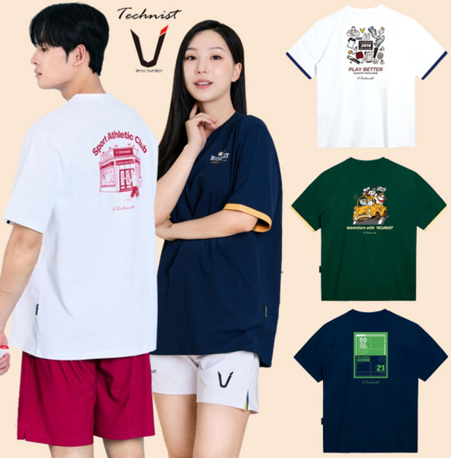 테크니스트 배드민턴 티셔츠 반팔 상의 코튼라이크 오버핏