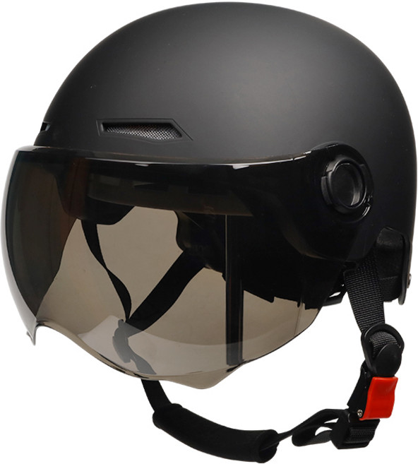 자외선 차단 어반 고글헬멧 자전거 전동스쿠터 무광 안전모 쿨토시 포함, 블랙