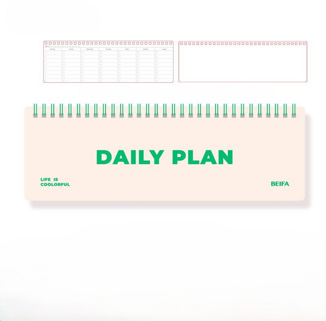 데일리플랜 계획표 주간계획 일일일정 일정관리 스케줄러 미니노트 가로형, 1개, 크림