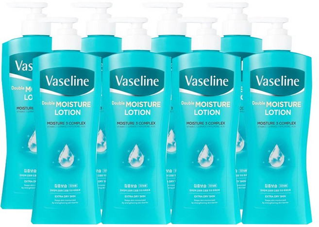 바세린 바디로션 더블모이스처 450ml, 8개