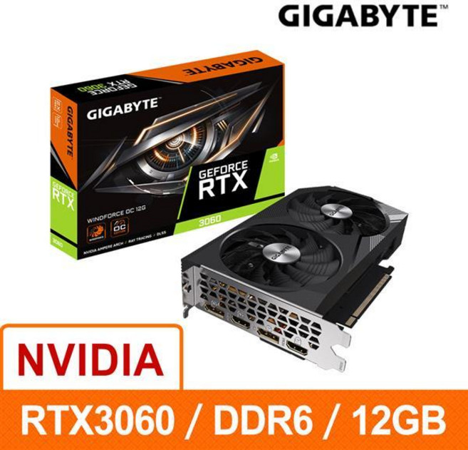 技嘉 GIGABYTE RTX 3060 顯示卡 GV-N3060WF2OC-12GD