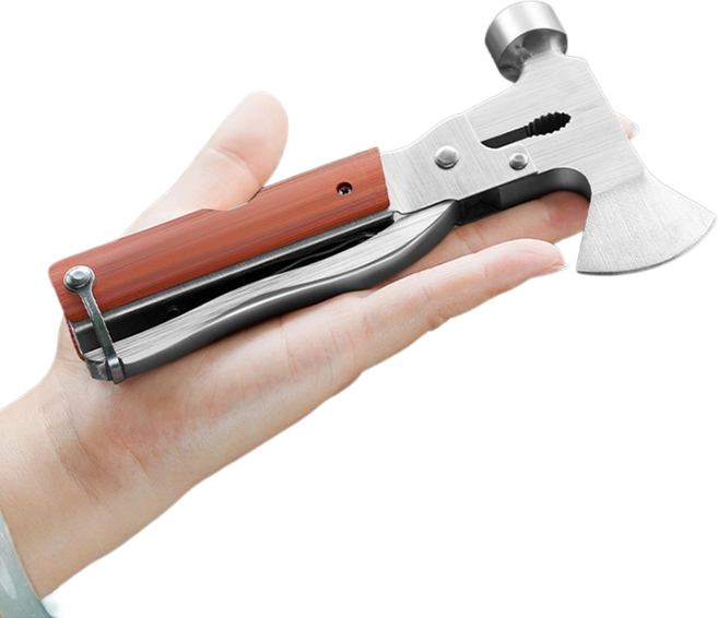 汽車15合1安全斧頭錘, 1個, 不銹鋼斧頭錘, 不銹鋼斧頭錘