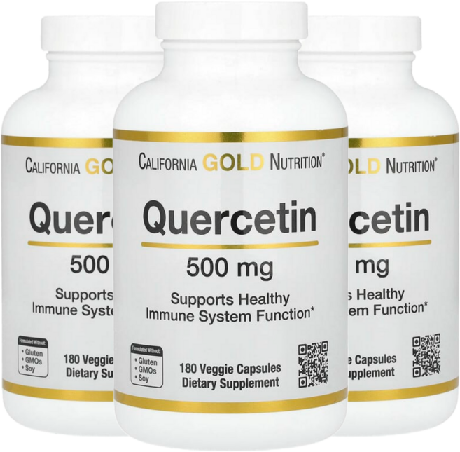 캘리포니아 골드 뉴트리션 CGN 퀘르세틴 500mg 180캡슐 3통, 3개, 180정