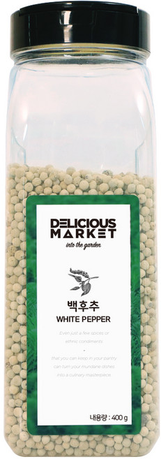 백후추홀 식자재용 하얀후추 딜리셔스마켓, 400g, 1개